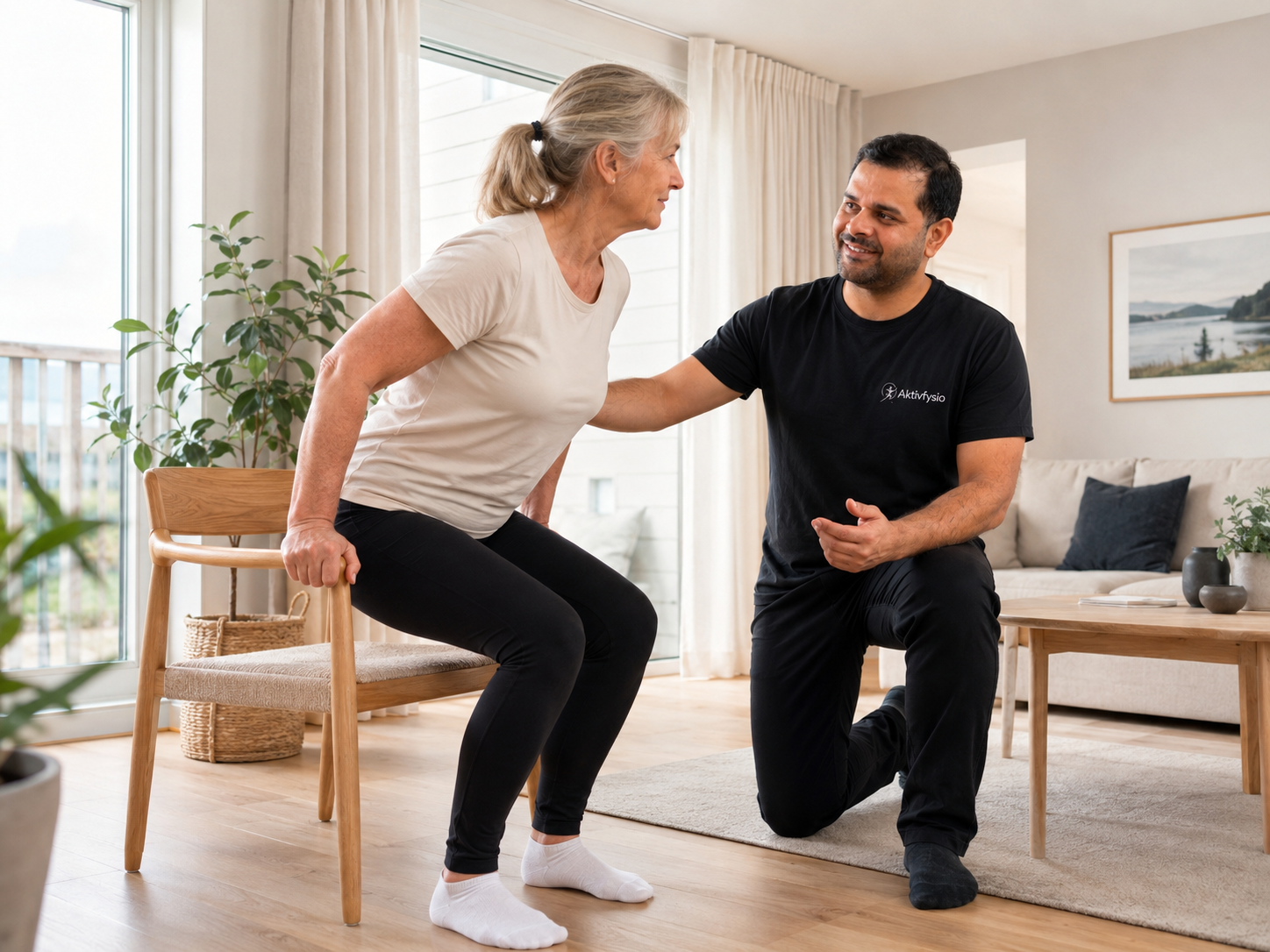 Fysioterapeut behandler hofte